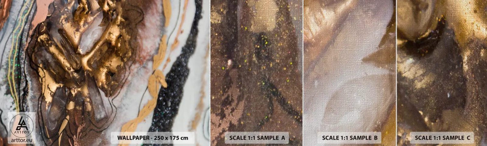 Mostră tapet Premium Canvas - Elementul pământ - Abstracția, Grafică, Bucată - 100x30 cm