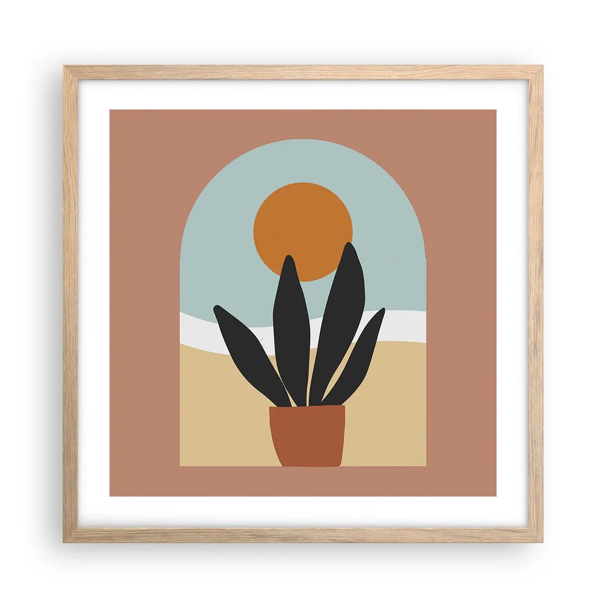 Poster în ramă de stejar deschis - Bucurii mici - 50x50 cm