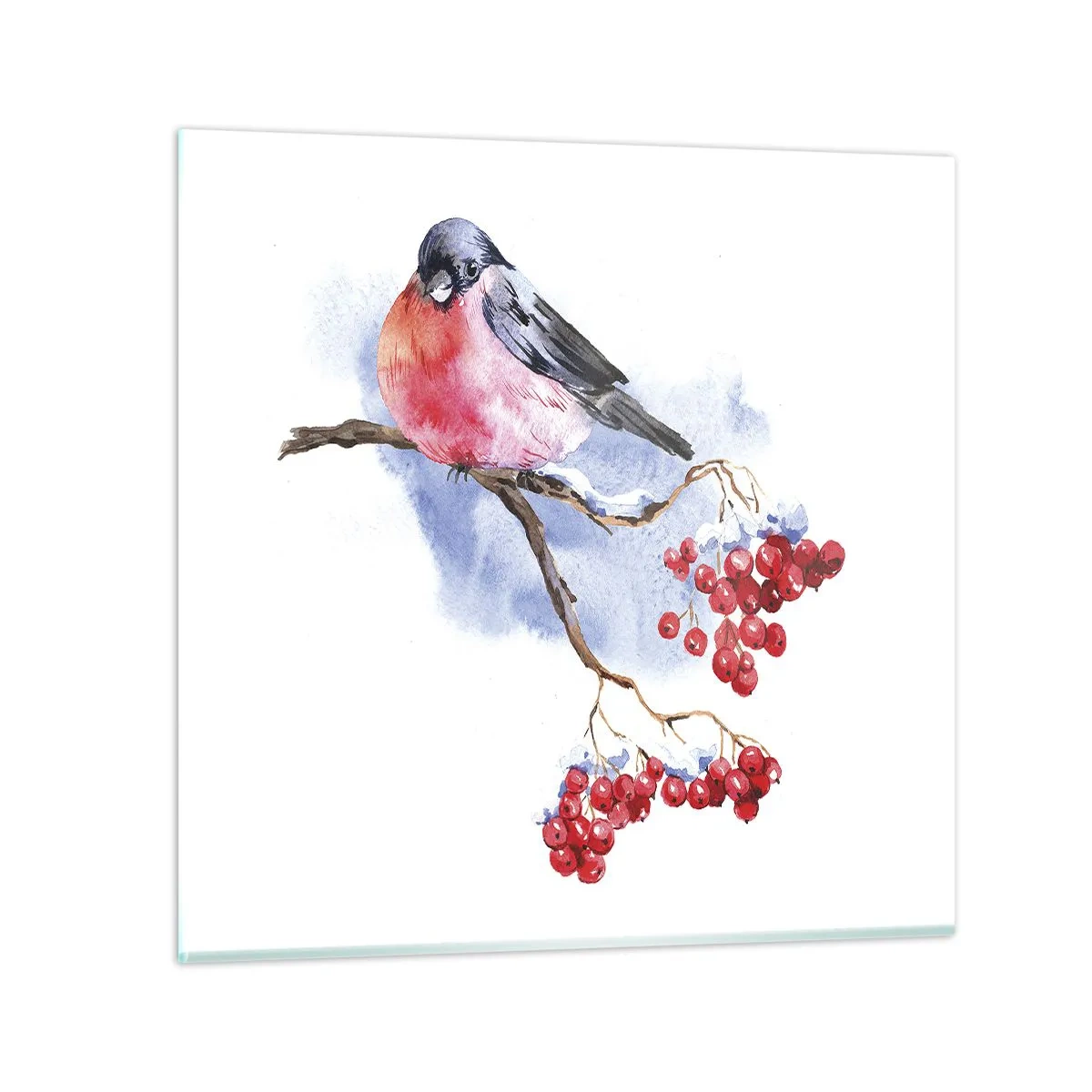 Tablou pe sticlă - Iarna în culori - 50x50 cm