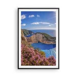 Poster în ramă neagră - Marea mea vacanță grecească - 61x91 cm