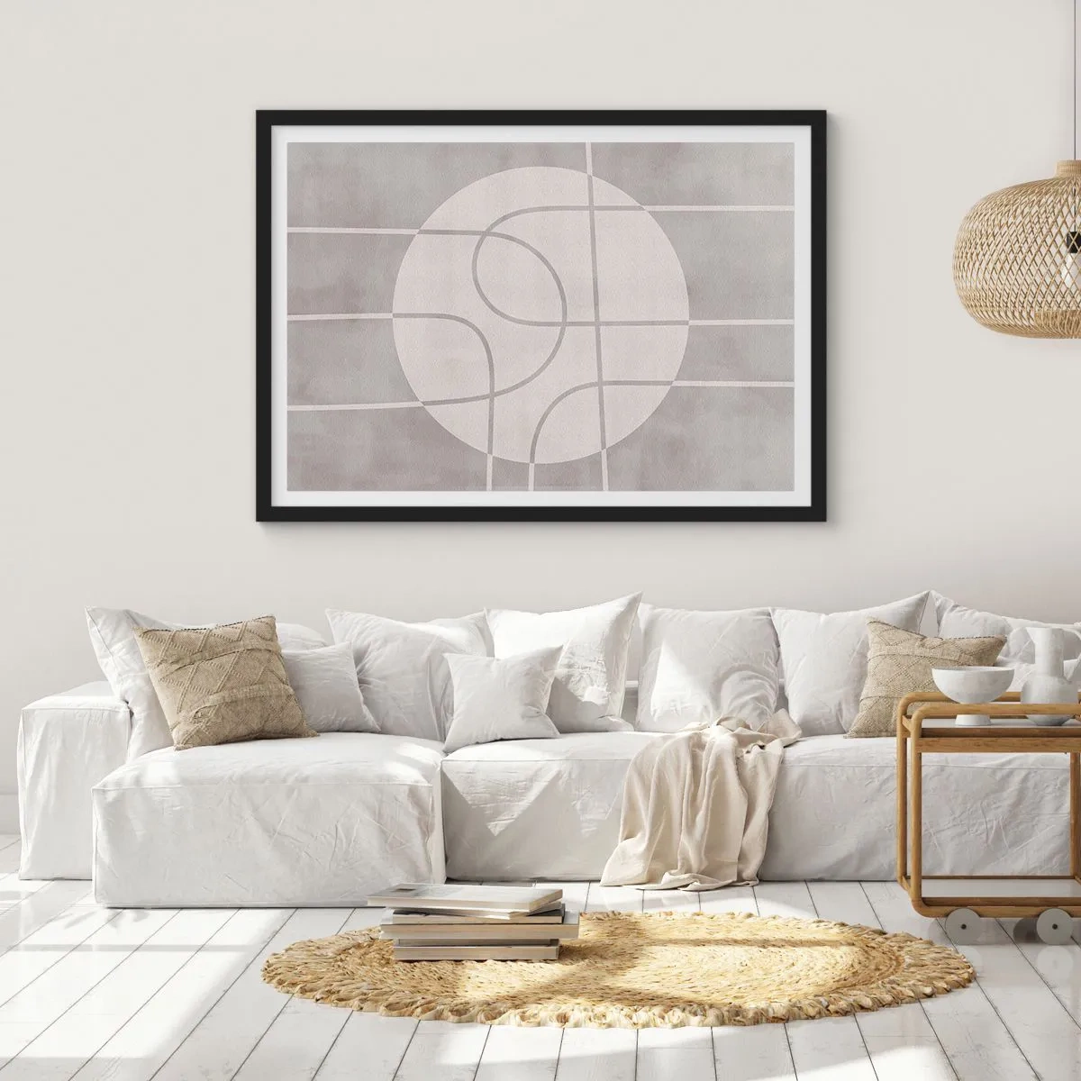 Poster în ramă neagră - Circular și drept înainte - 100x70 cm