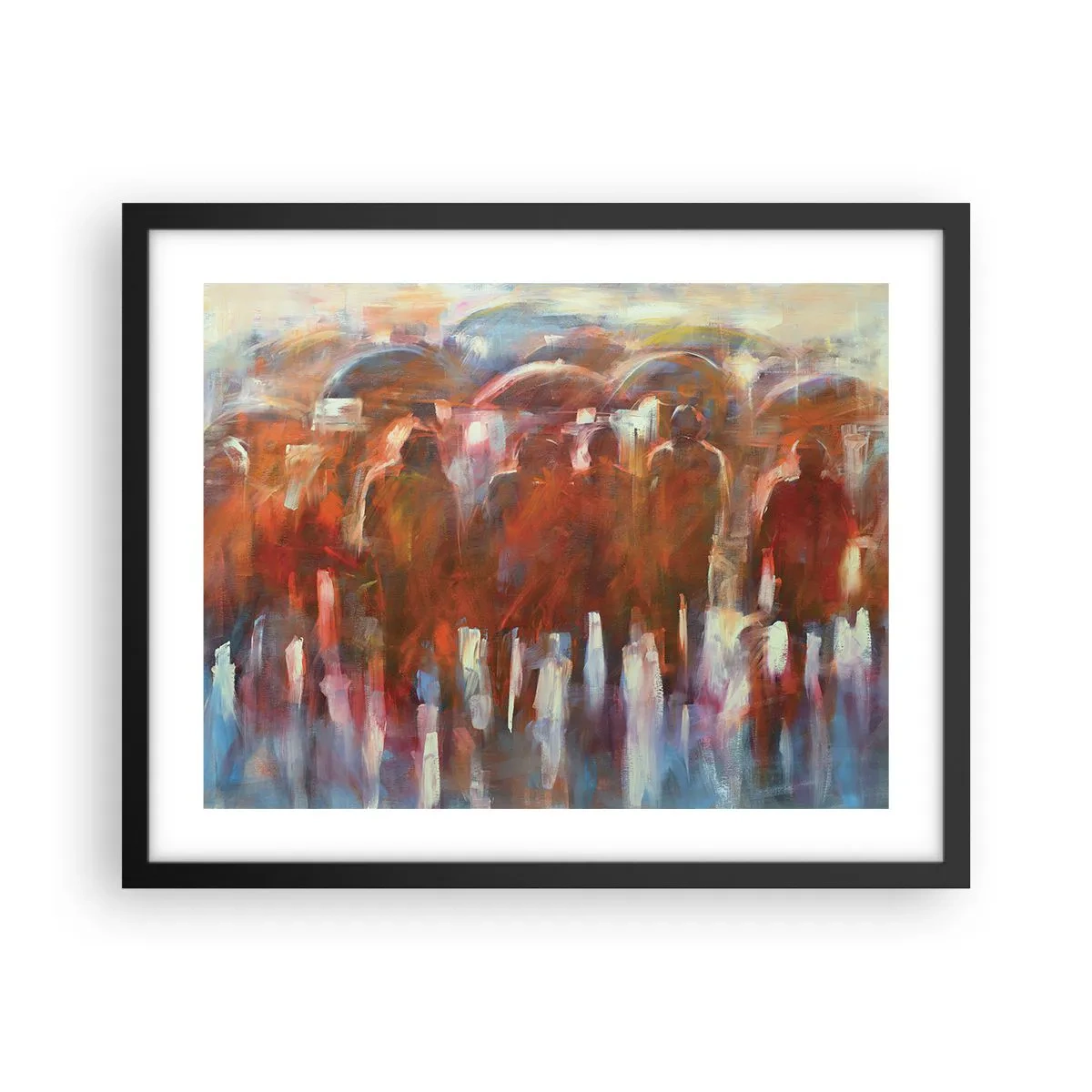 Poster în ramă neagră - Egali în ploaie și ceață - 50x40 cm