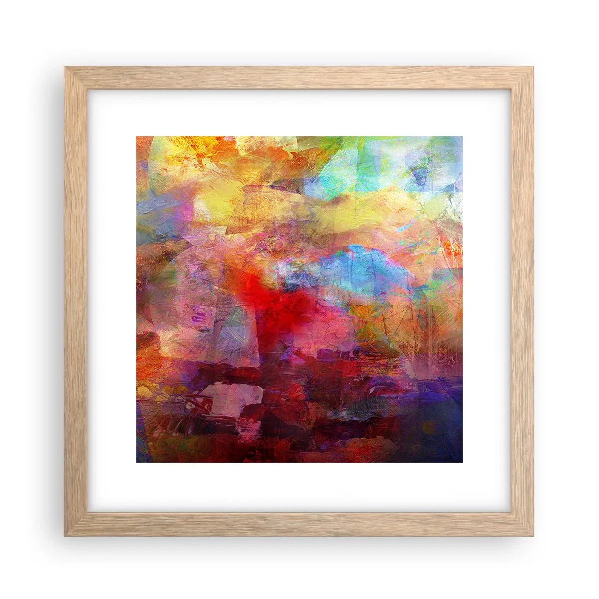 Poster în ramă de stejar deschis - O privire în interiorul curcubeului - 30x30 cm