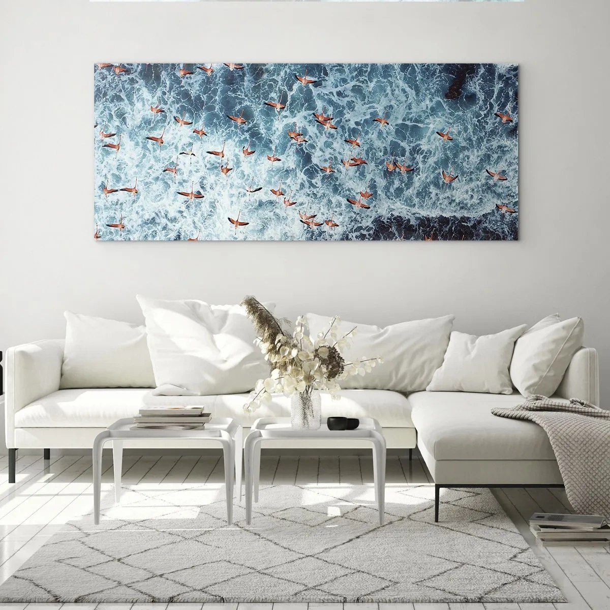 Tablou pe sticlă - Parada de la malul mării - 120x50 cm