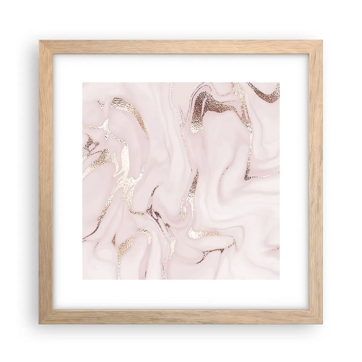 Poster în ramă de stejar deschis - În nebunia roz - 30x30 cm