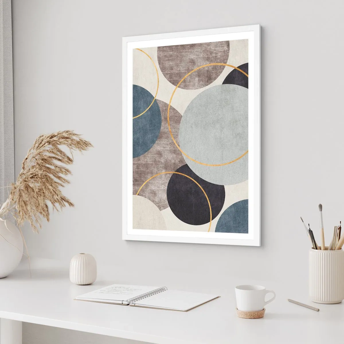 Poster în ramă albă - Roată cu roată - 40x50 cm