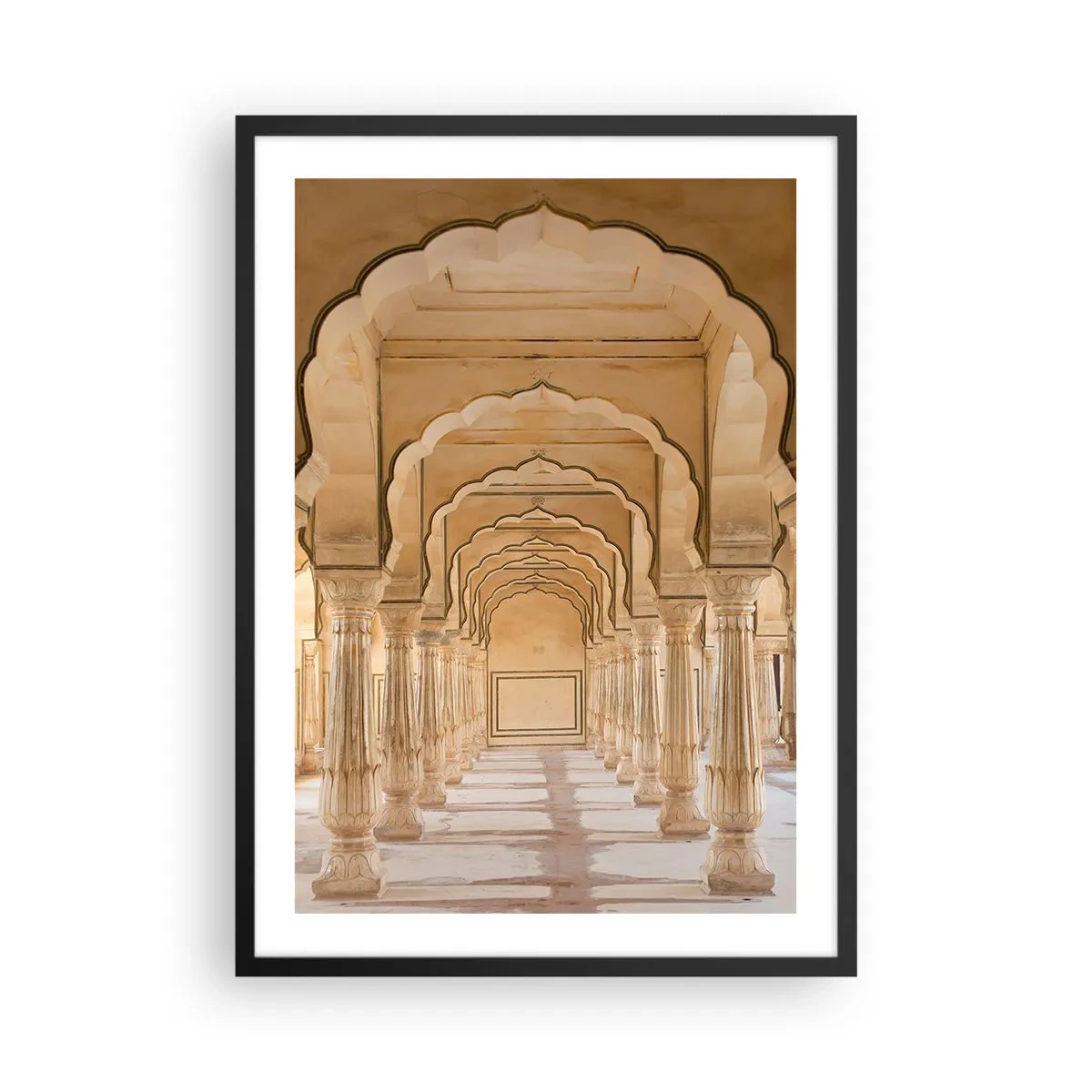 Poster în ramă neagră - Simetria orientală - 50x70cm - În palatul Maharajahului - Decorațiune modernă pentru perete pentru living și dormitor ARTTOR