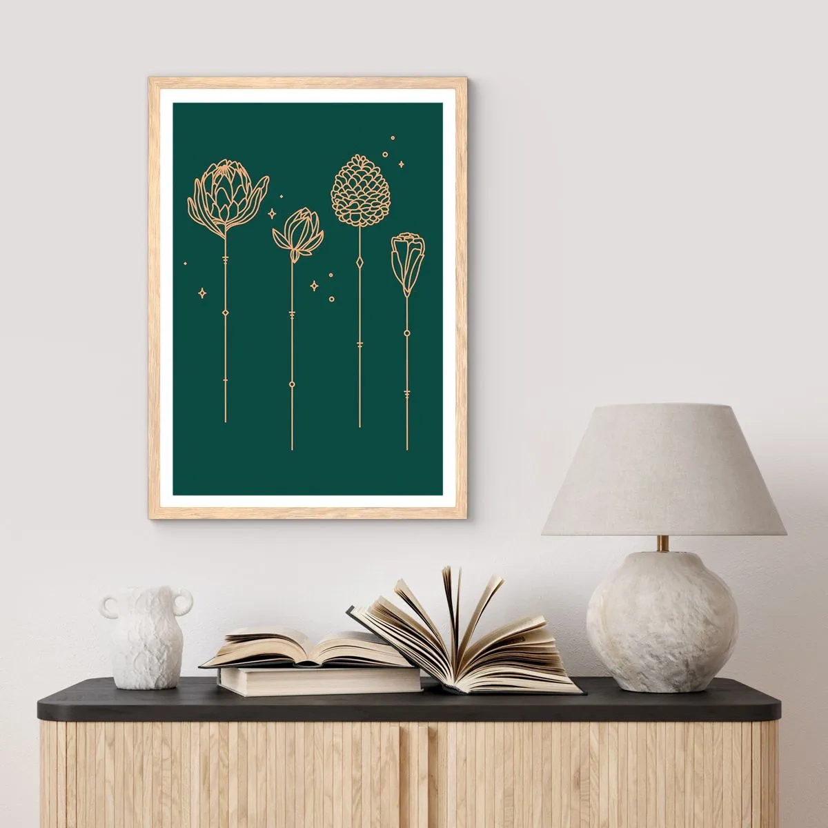 Poster în ramă de stejar deschis - Familia IERBEscu - 50x70 cm