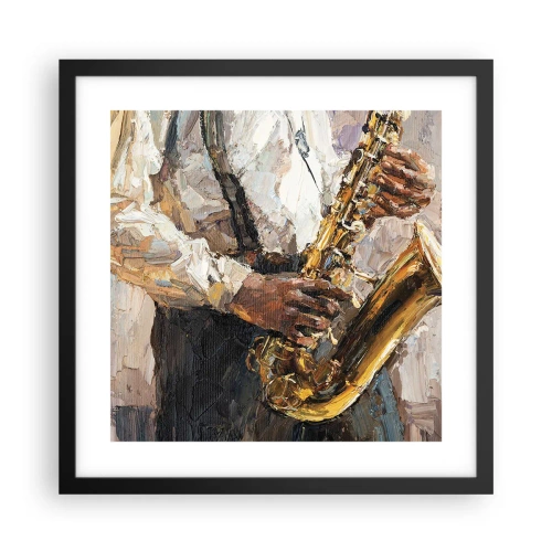 Poster în ramă neagră - E timpul pentru a cânta solo - 40x40 cm