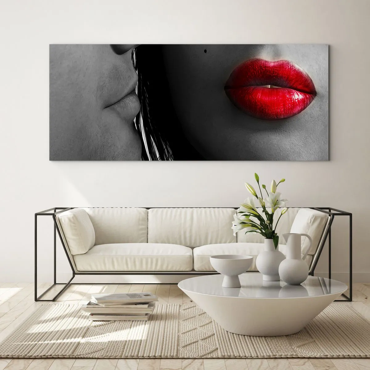 Tablou pe sticlă - Față în față  - 140x50 cm