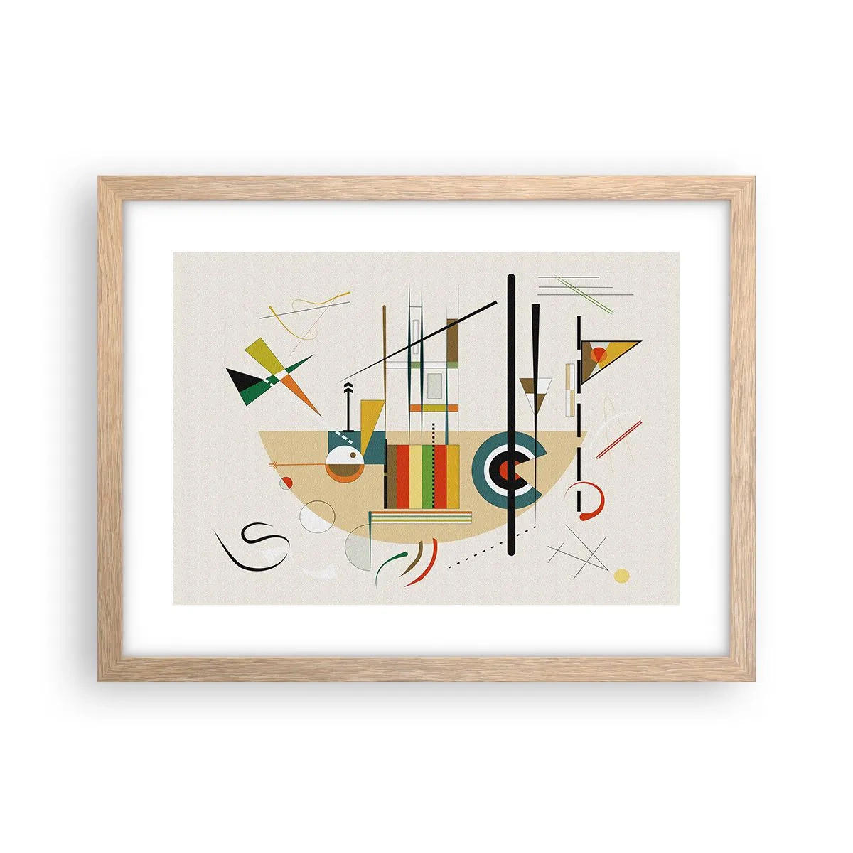 Poster în ramă de stejar deschis - Și lumea râde - 40x30 cm