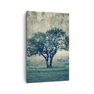 Tablou pe pânză - Un măr pe o pajiște albastră? - 80x120 cm