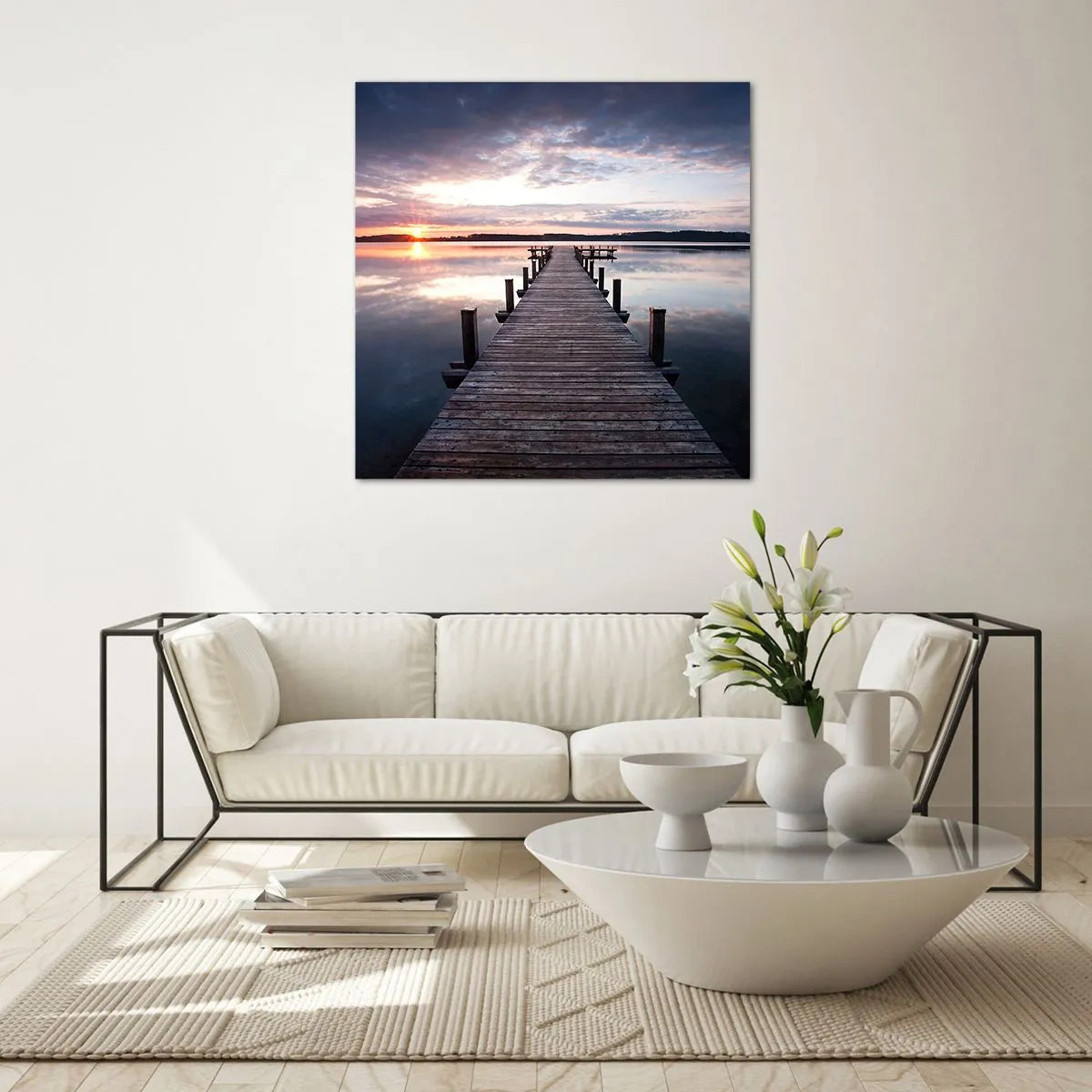 Tablou pe sticlă - Granița tăcută dintre zi și noapte - 60x60 cm