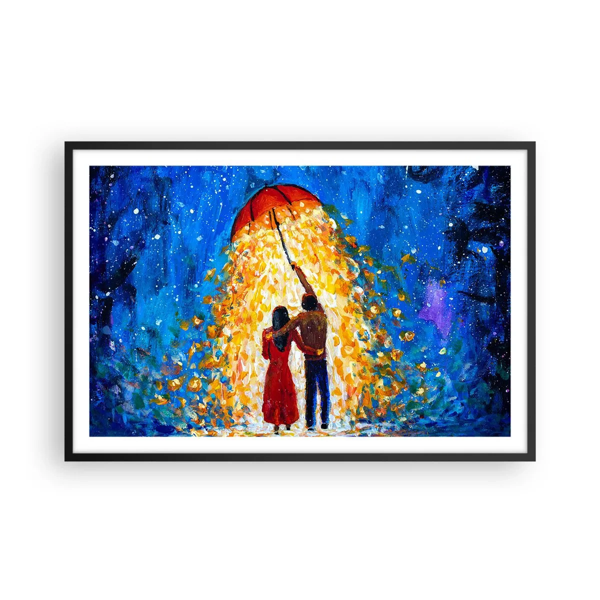 Poster în ramă neagră - Magia unei seri ploioase? - 91x61 cm