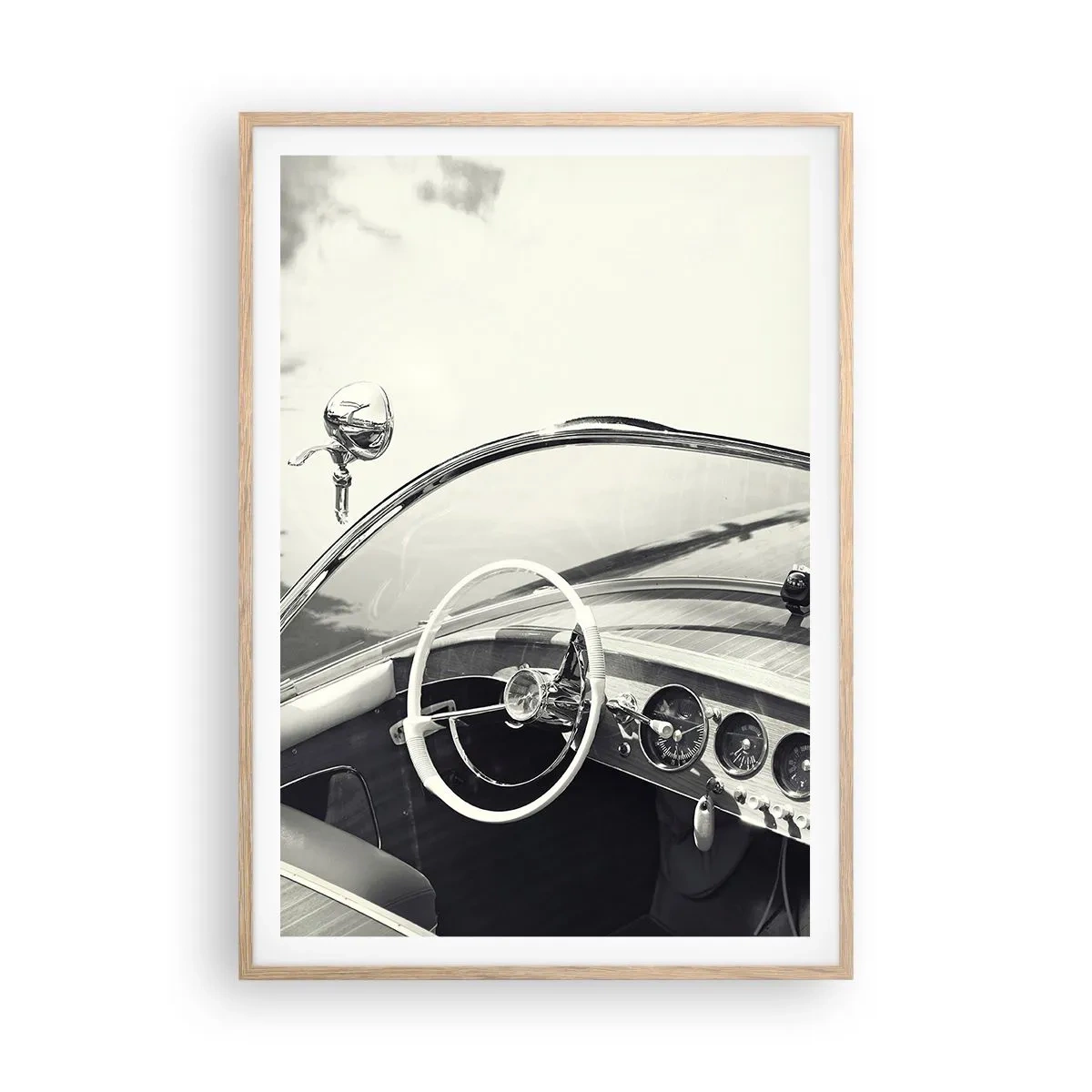 Poster în ramă de stejar deschis - E timpul pentru cei bogați - 70x100 cm