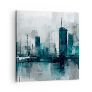 Tablou pe pânză - Un oraș de culoarea ploii - 60x60 cm