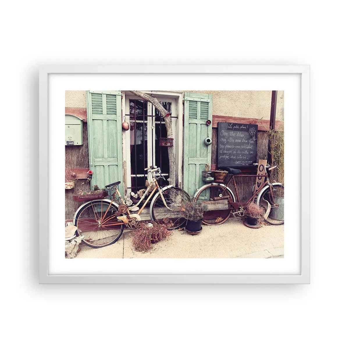 Poster în ramă albă - Trăiască provincia! - 50x40 cm