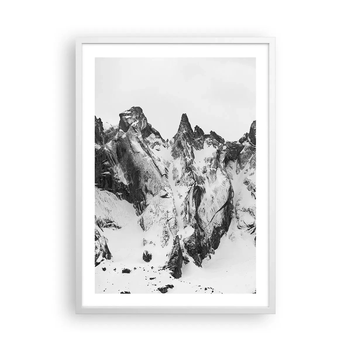 Poster în ramă albă - Amenințarea crestei de granit - 50x70 cm
