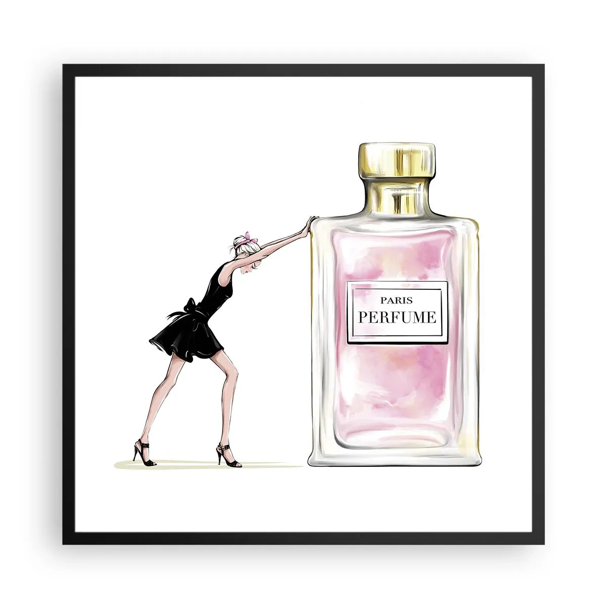 Poster în ramă neagră - Esența feminității - 60x60 cm