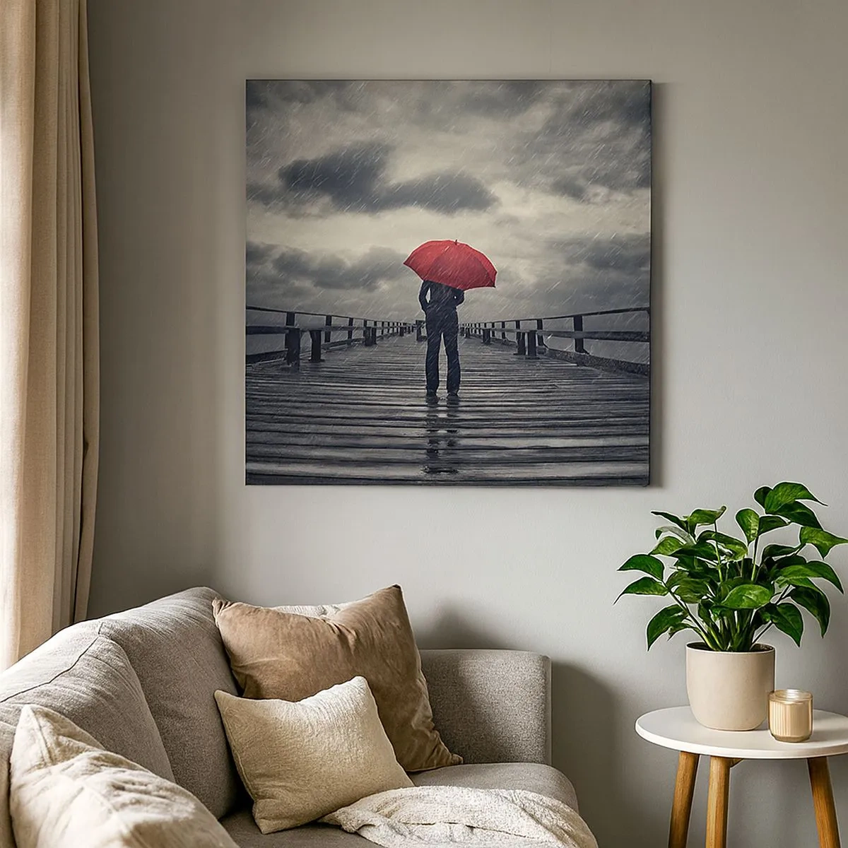 Tablou pe pânză - Nu e nimic dacă plouă - 30x30 cm