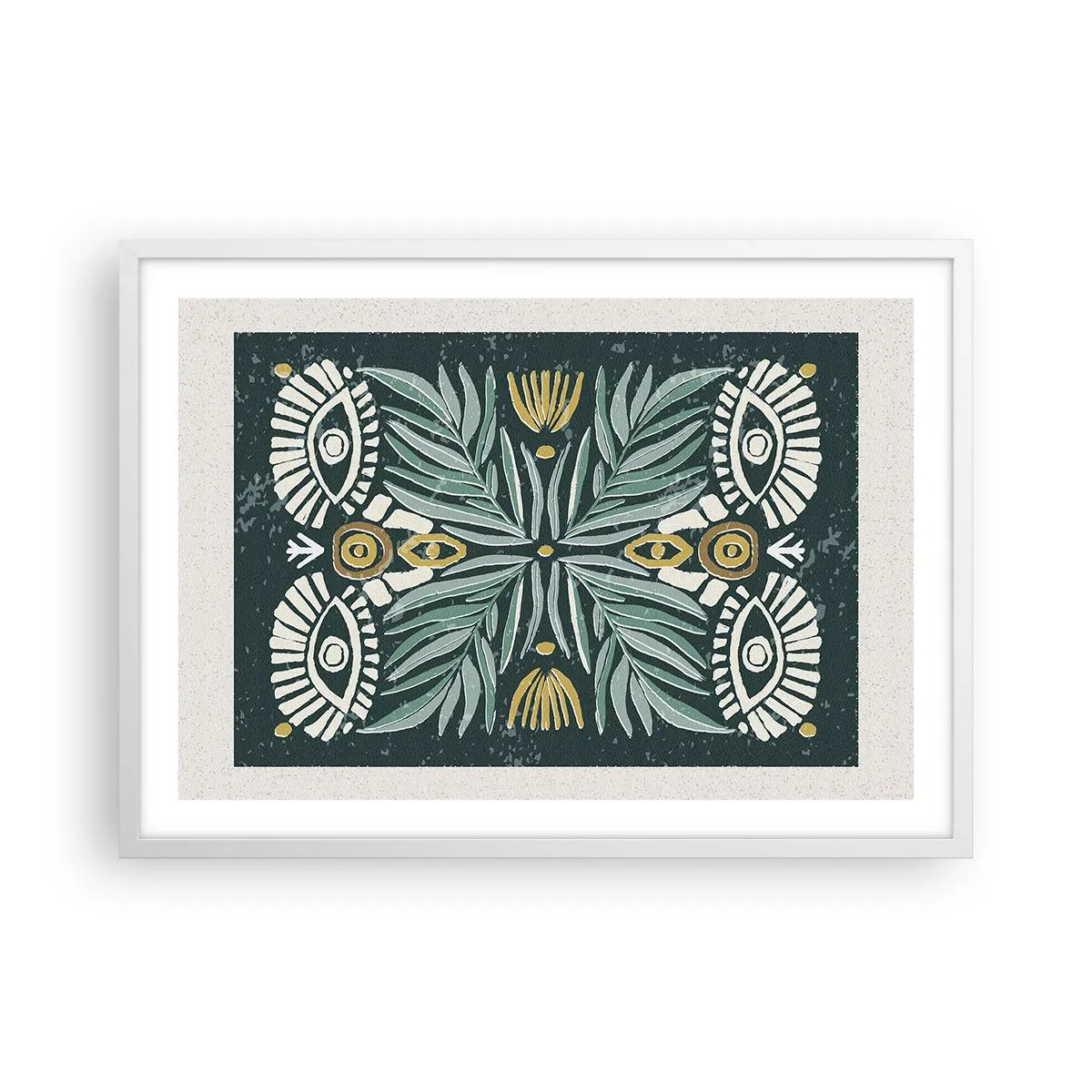 Poster în ramă albă - Ca un decupaj folcloric - 70x50 cm