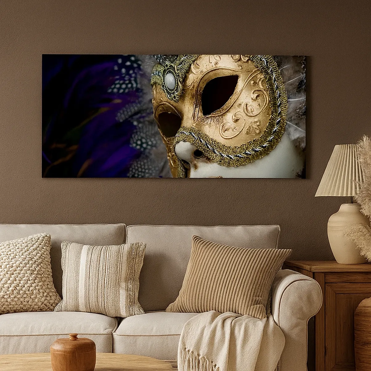 Tablou pe pânză - Portret venețian în aur - 30x30 cm