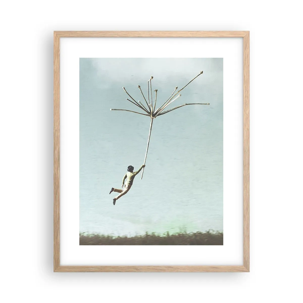 Poster în ramă de stejar deschis - Zmeuri, suflante, vânt - 40x50 cm