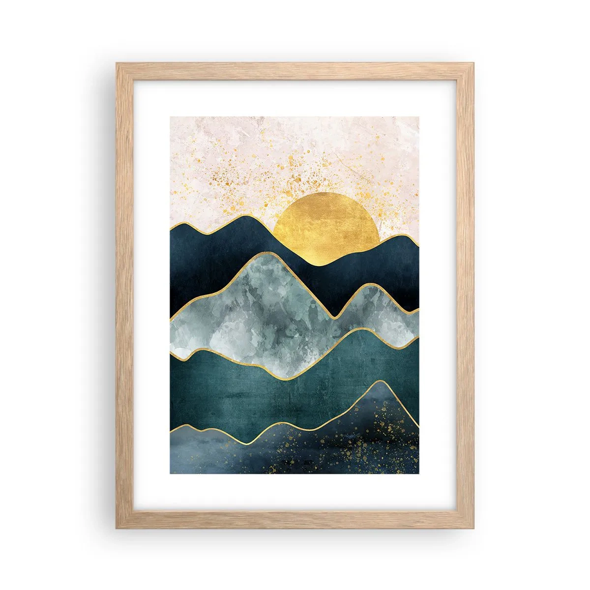 Poster în ramă de stejar deschis - Dincolo de șapte munți - 30x40 cm