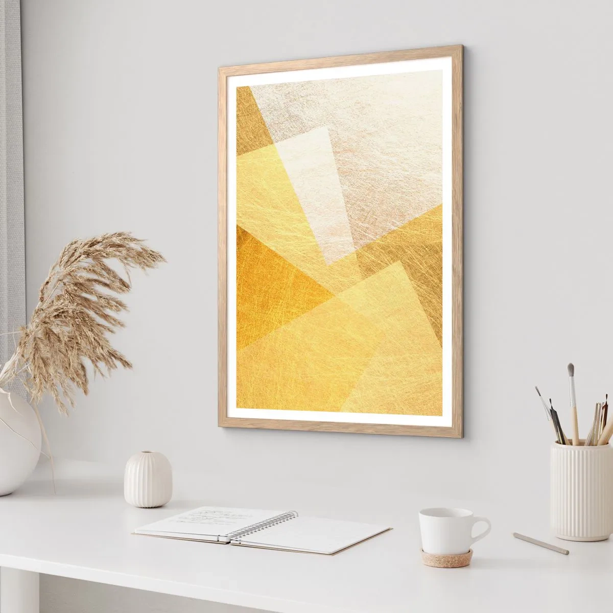 Poster în ramă de stejar deschis - Vremea de geometrie - 50x70 cm