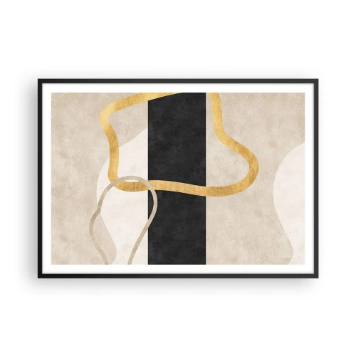 Poster în ramă neagră - Forme înbuclite - 100x70 cm