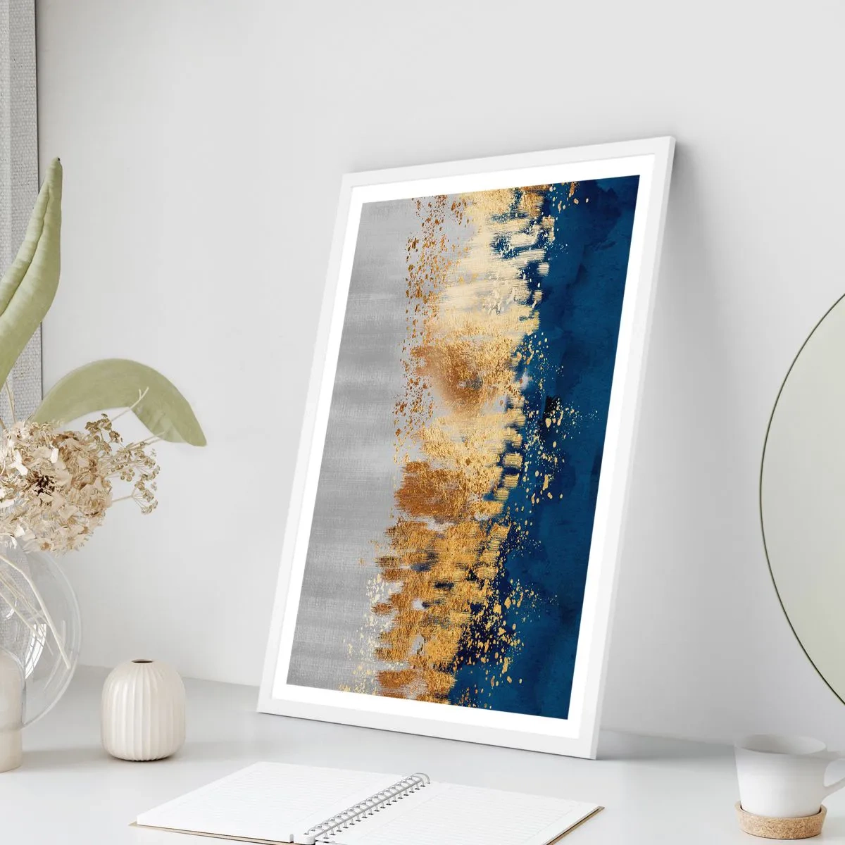 Poster în ramă albă - Compoziție modernă cu bliț - 70x100 cm