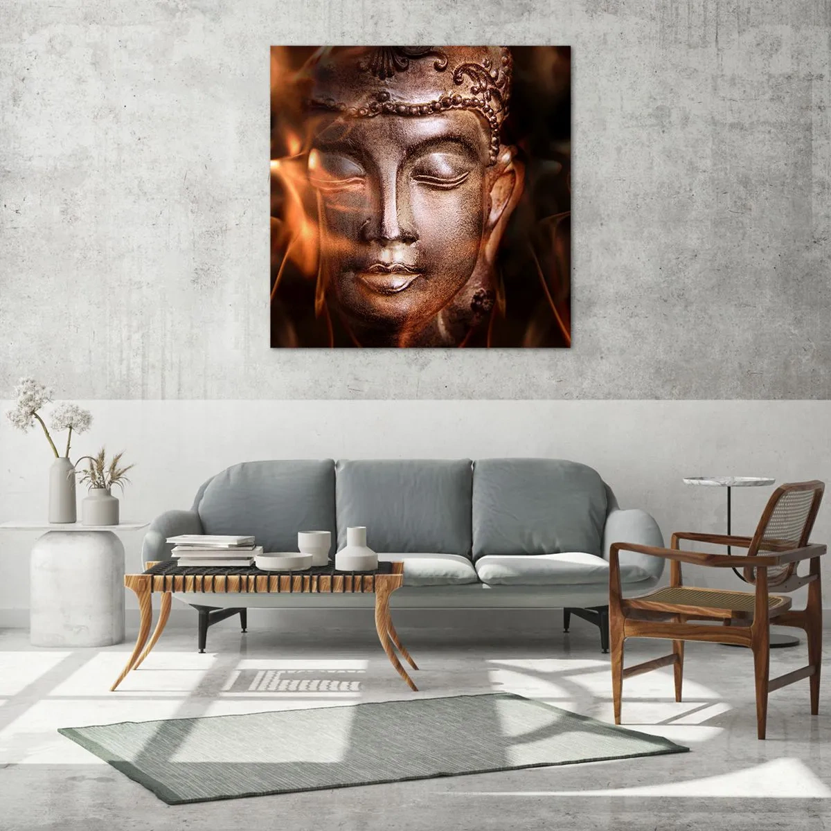 Tablou pe sticlă - Există doar aici și acum - 30x30 cm