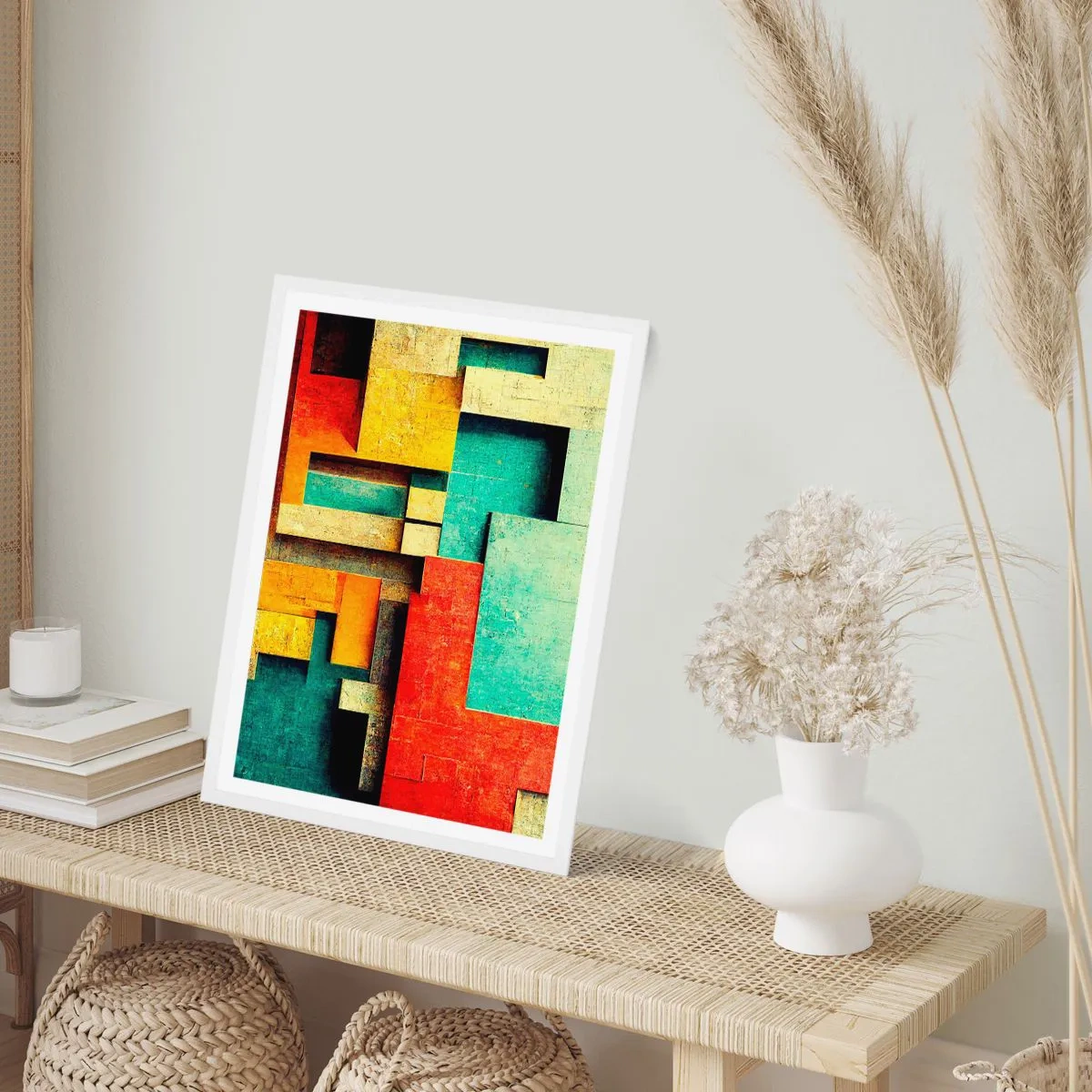 Poster în ramă albă - Festival de unghiuri drepte - 40x50 cm