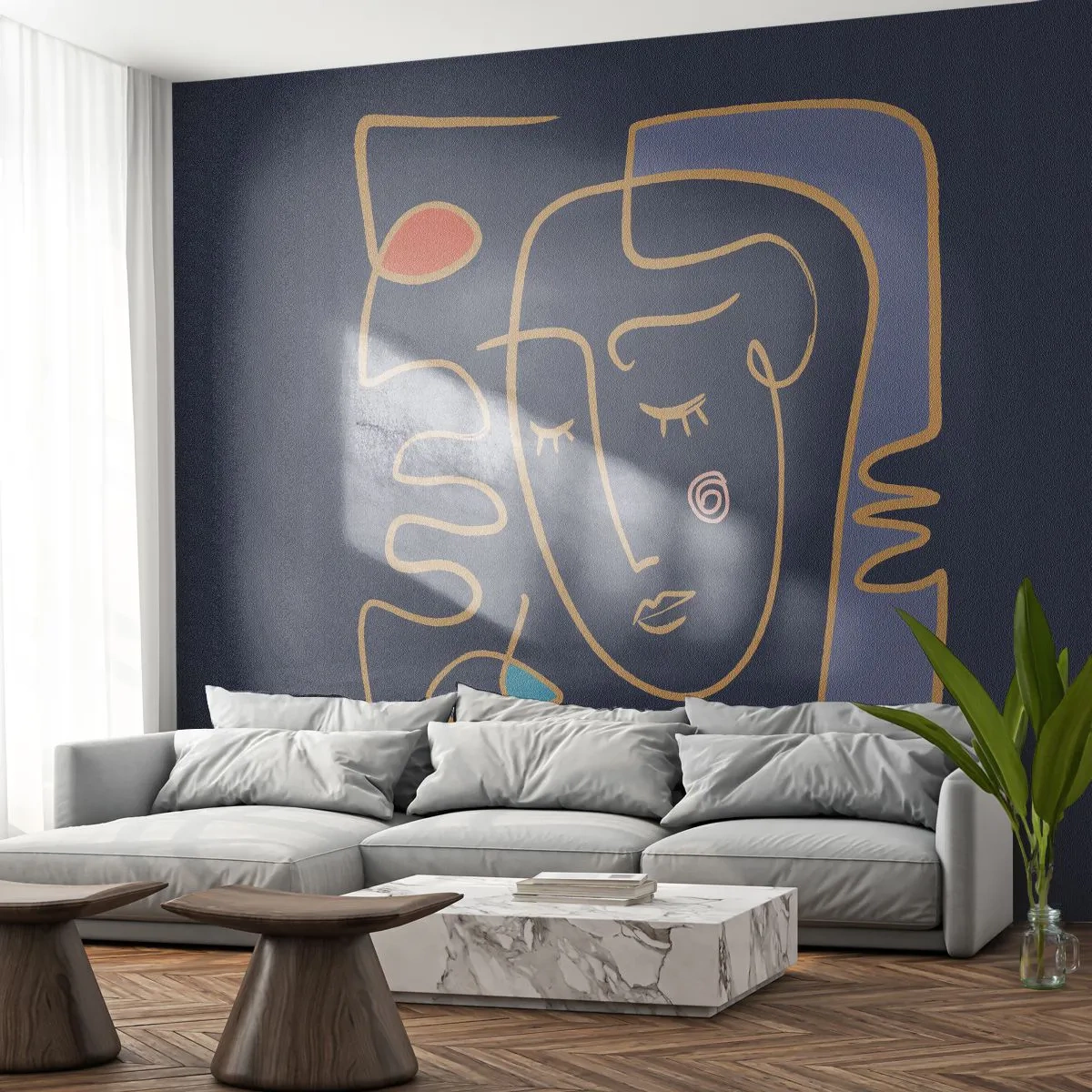 Tapet Premium Sand - În reverie - Portret, Față, Bucată - 200x140 cm