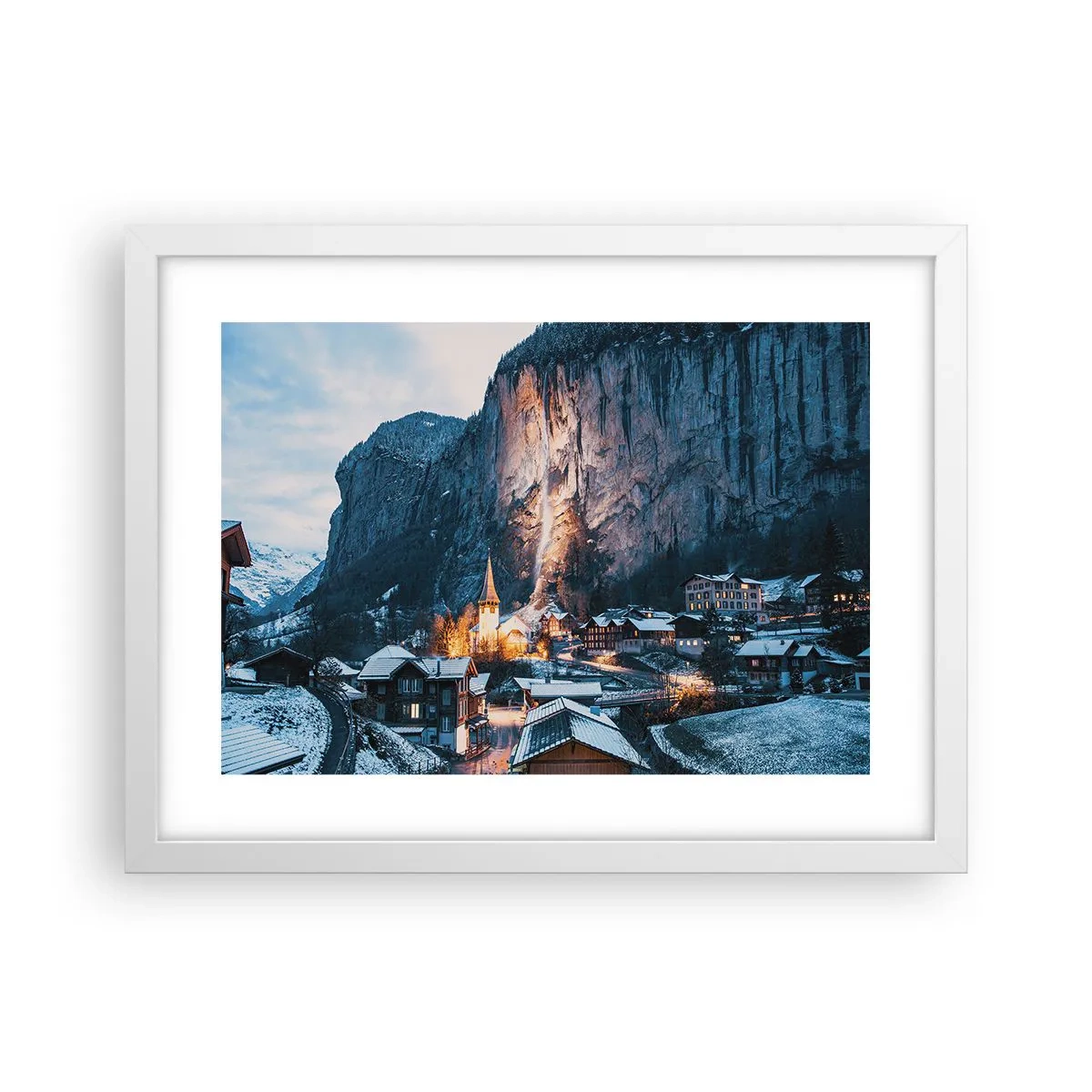 Poster în ramă albă - Spiritul luminos al iernii - 40x30 cm