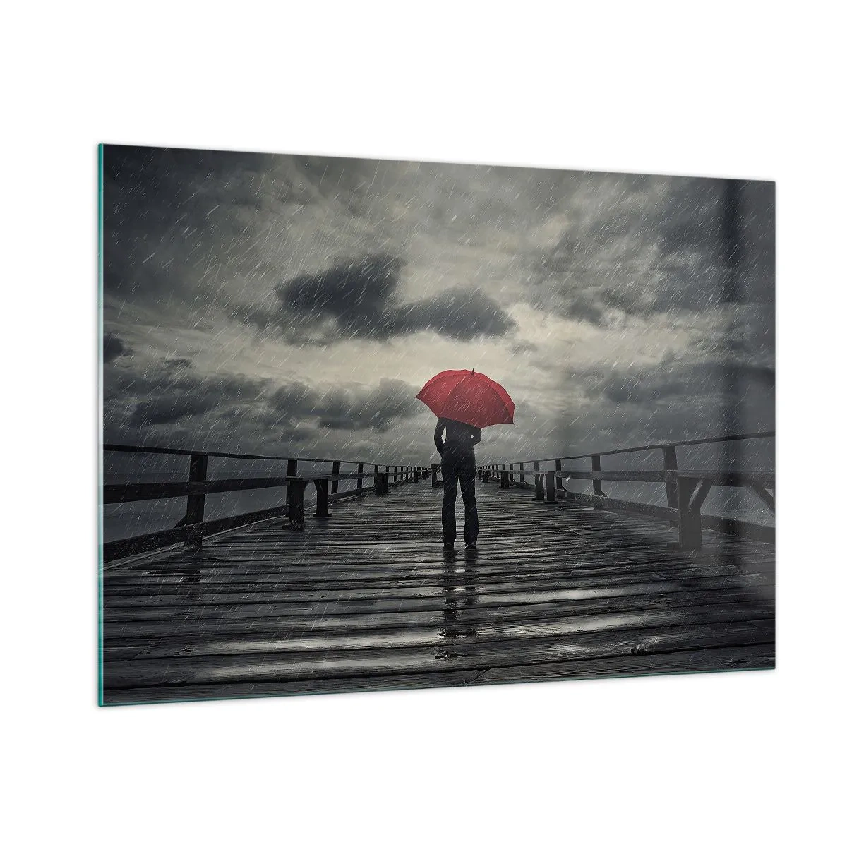 Tablou pe sticlă - Nu e nimic dacă plouă - 100x70 cm