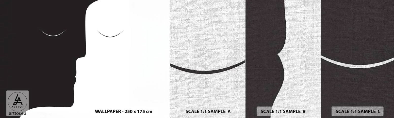 Mostră tapet Premium Canvas - Unitatea contrariilor - oameni, Cuplu, Bucată - 100x30 cm