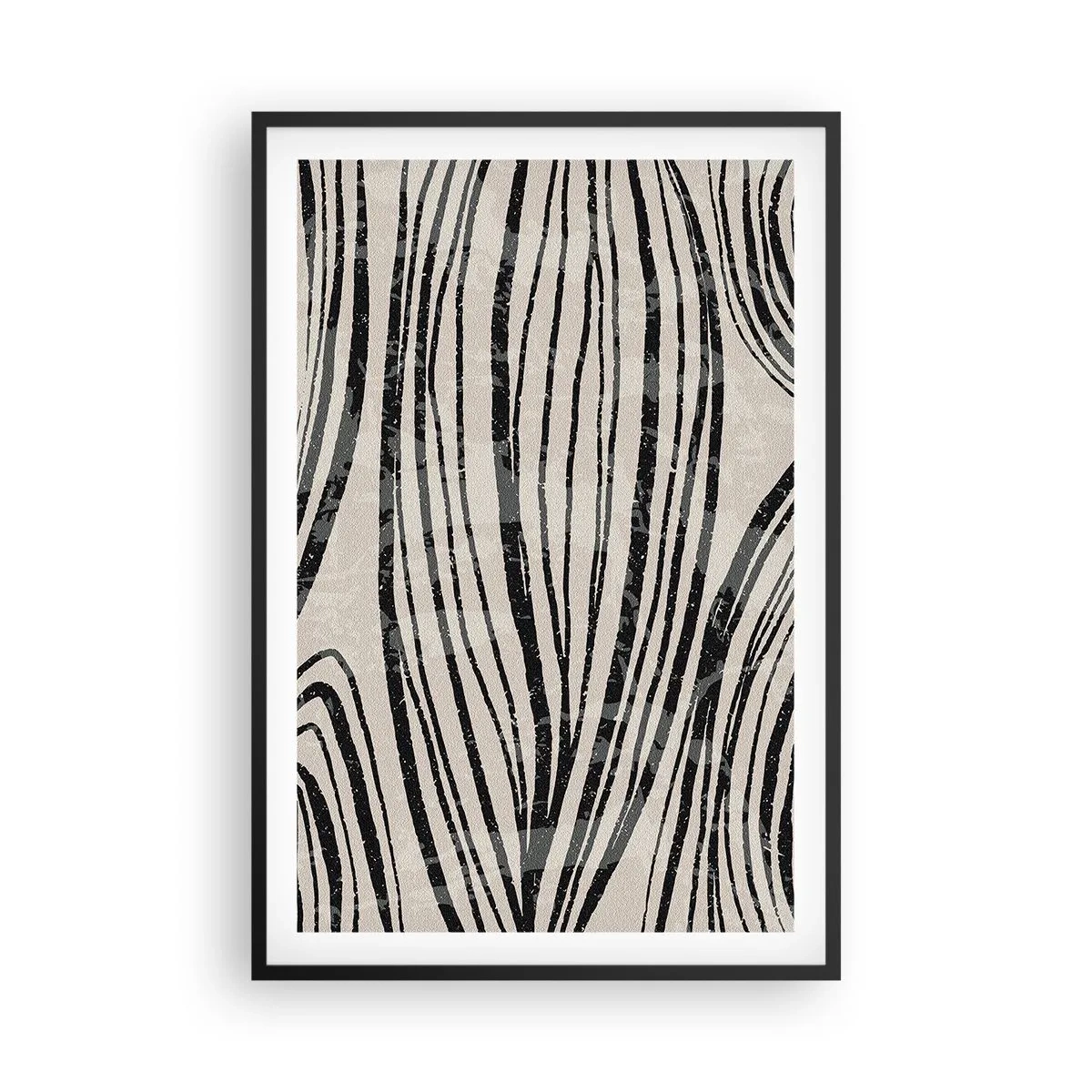 Poster în ramă neagră - Deversare de linii - 61x91 cm