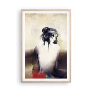 Poster în ramă de stejar deschis - Linii moi, forme ovale - 61x91 cm