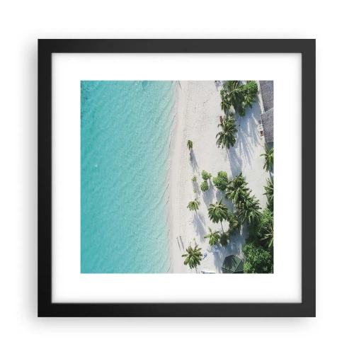 Poster în ramă neagră - Vacanță în paradis - 30x30 cm