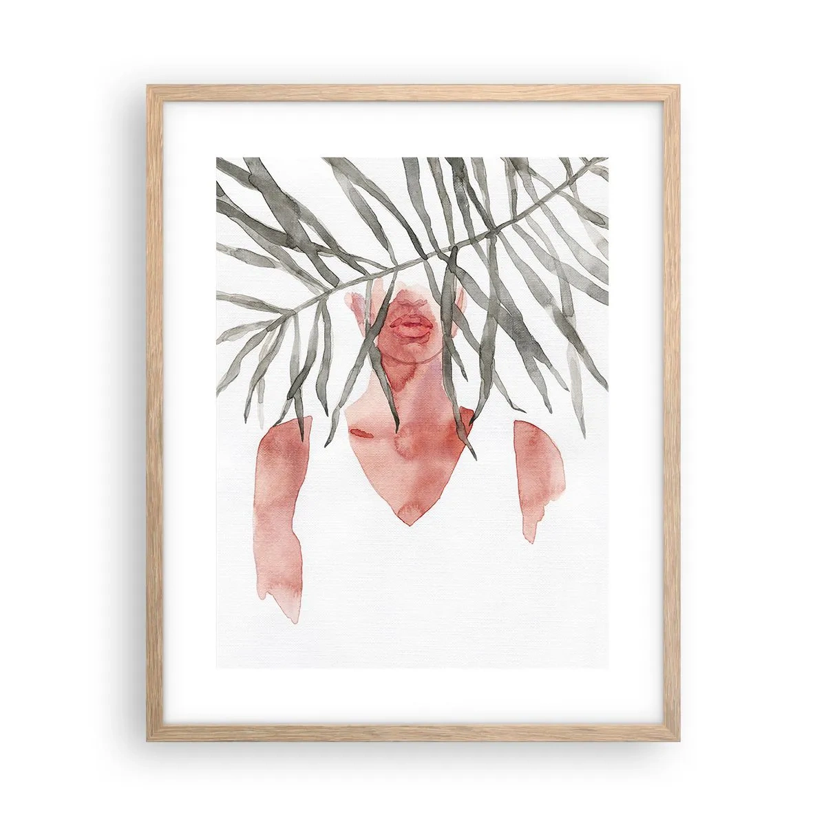 Poster în ramă de stejar deschis - Doamna de la tropice - 40x50 cm