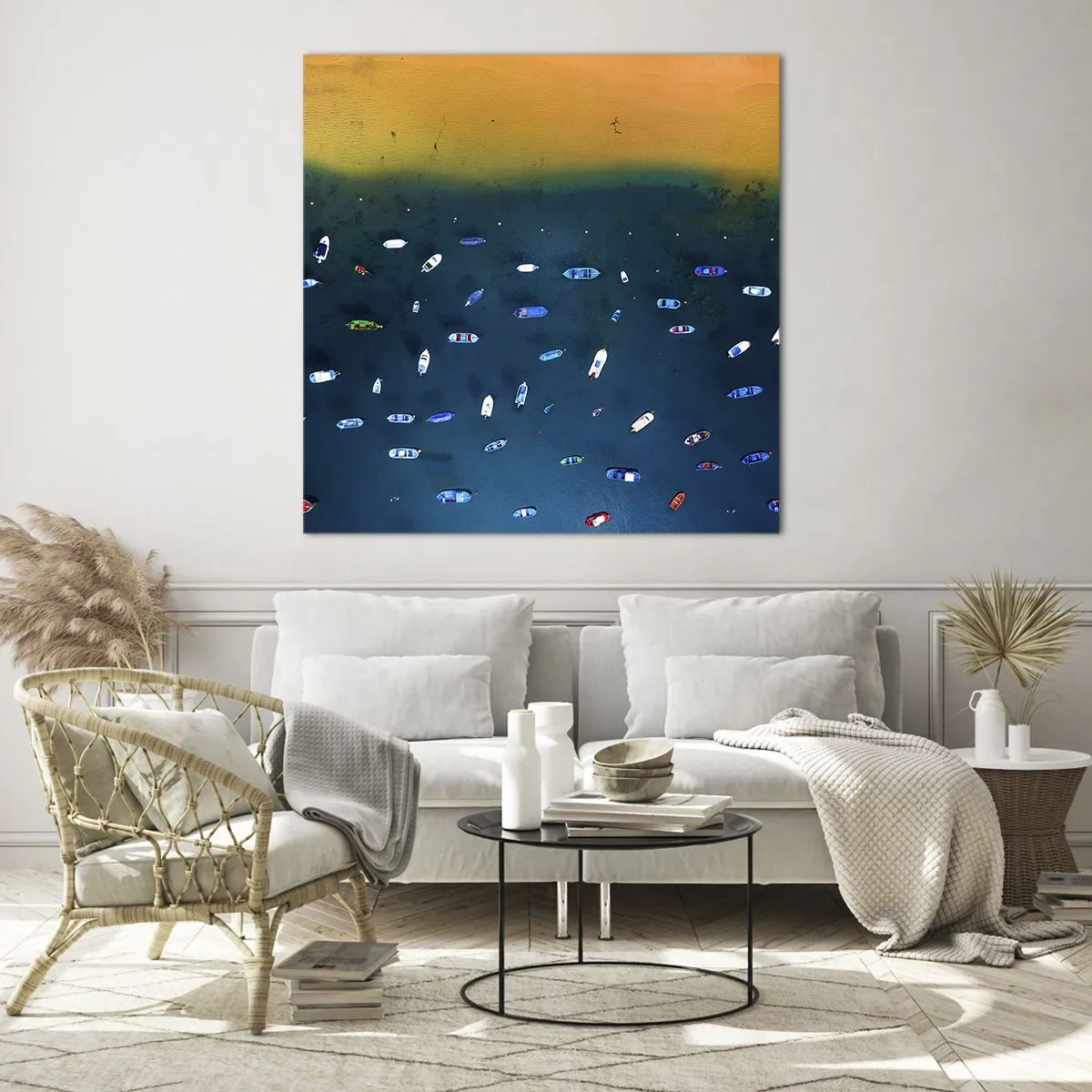 Tablou pe sticlă - Joc de vacanță - 60x60 cm