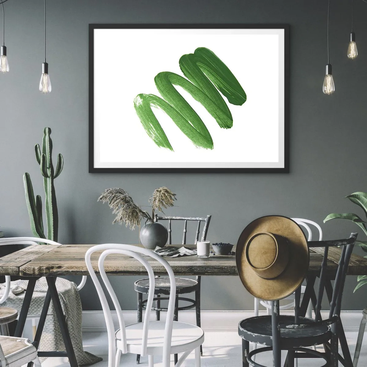 Poster în ramă neagră - Glumă verde - 70x50 cm