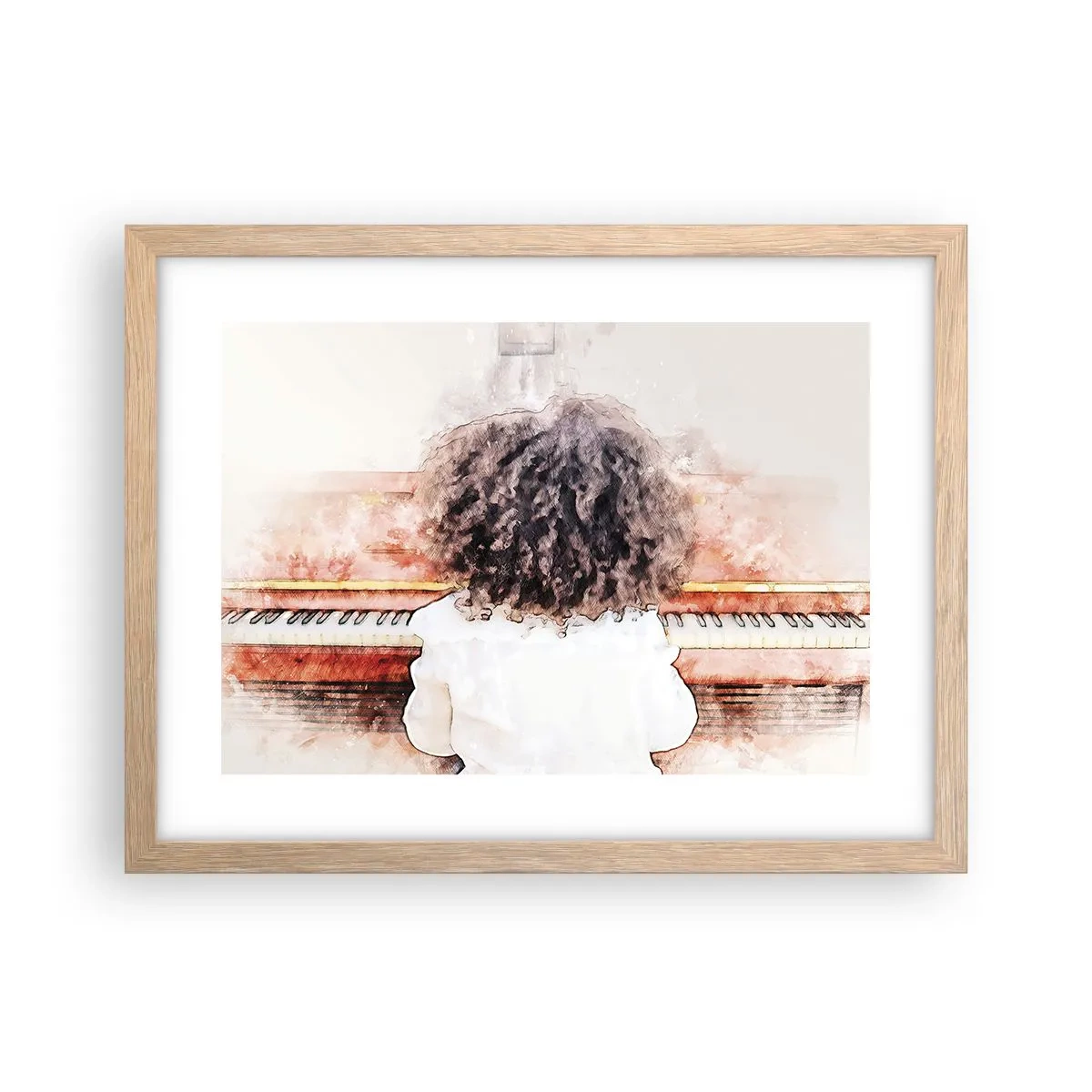 Poster în ramă de stejar deschis - Într-o lume a muzicii - 40x30 cm