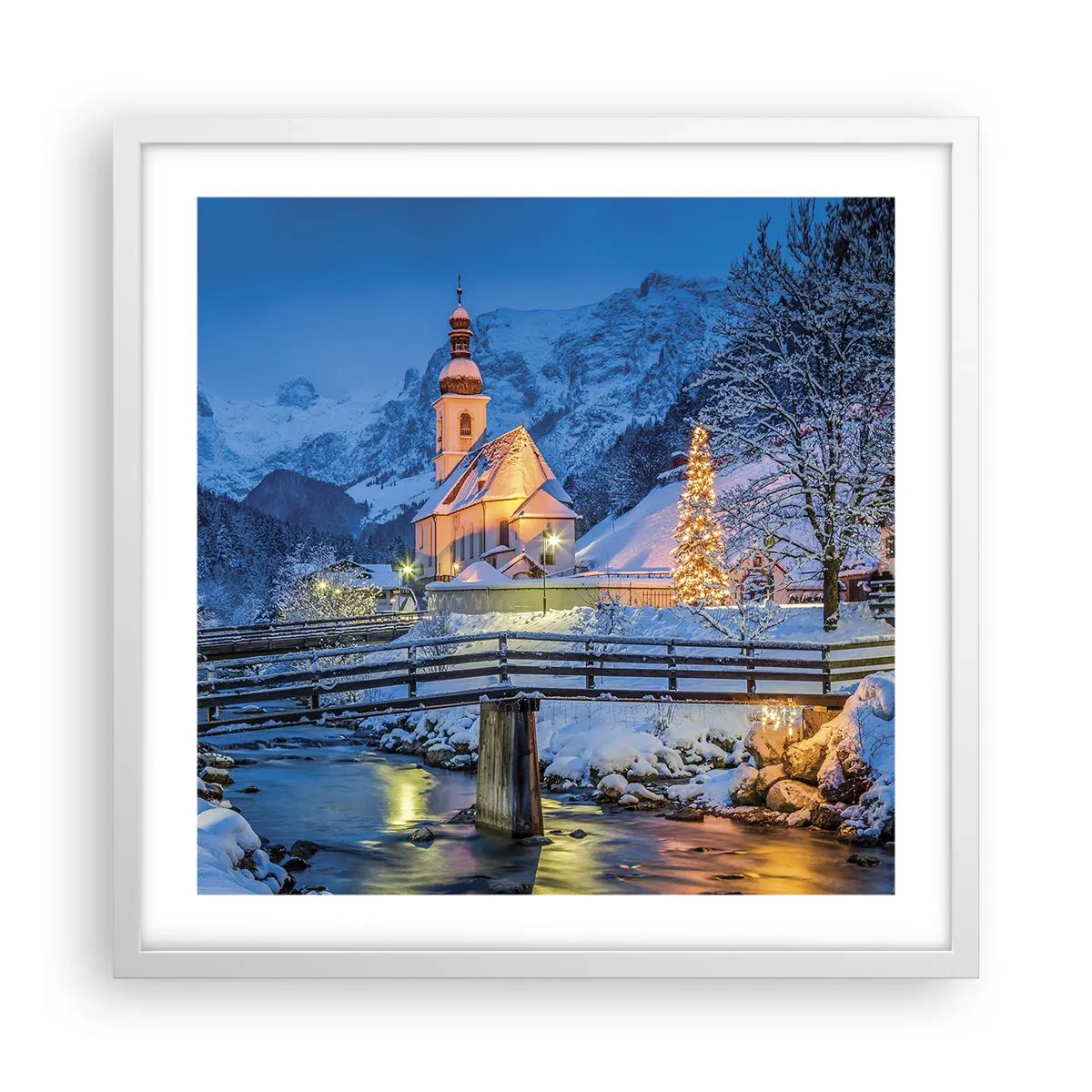 Poster în ramă albă - Spiritul Crăciunului - 50x50 cm