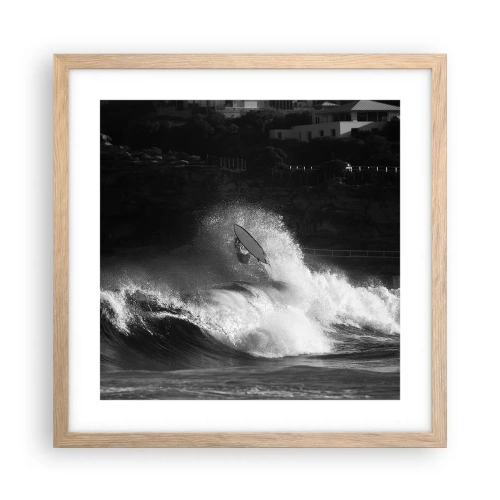 Poster în ramă de stejar deschis - Provocare acceptată! - 40x40 cm