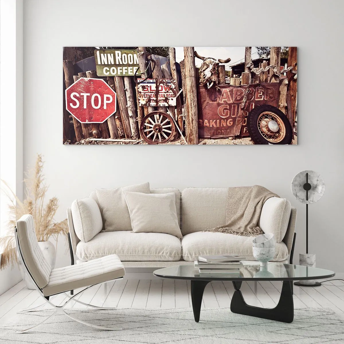 Tablou pe sticlă - Iar timpul s-a oprit - 90x30 cm