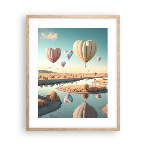Poster în ramă de stejar deschis - Iubirea ne înalță - 40x50 cm