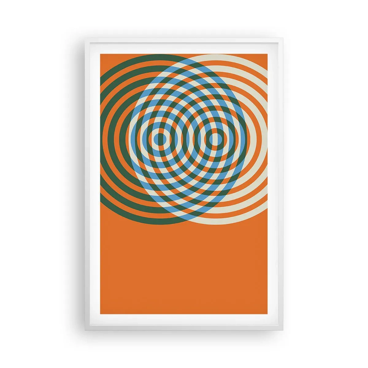 Poster în ramă albă - Variație circulară abstractă - 61x91 cm