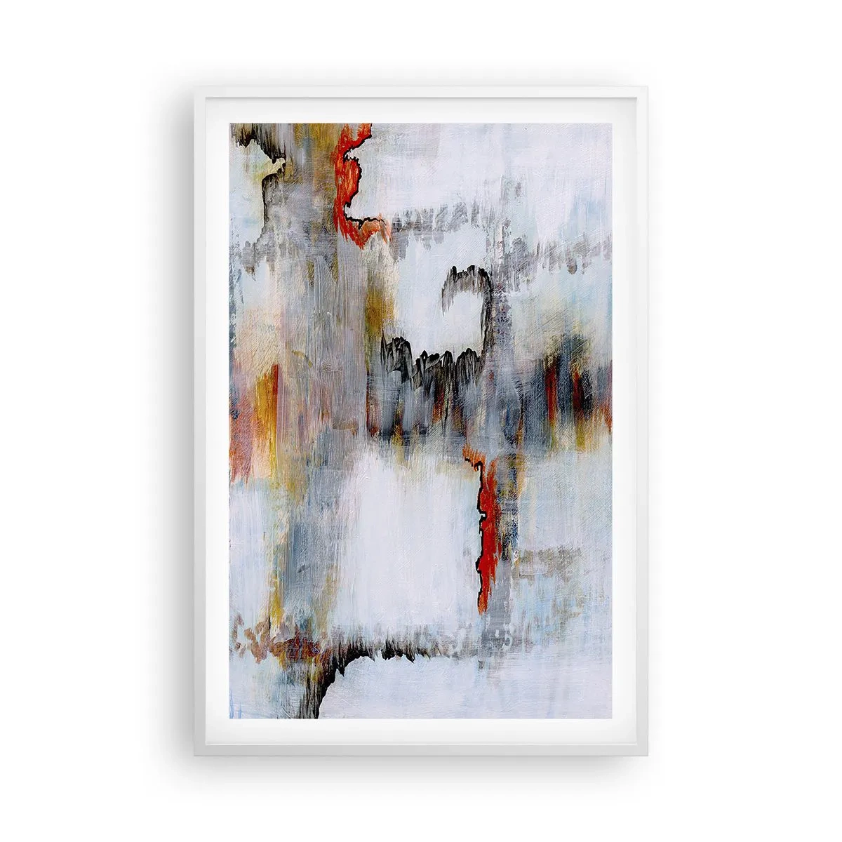 Poster în ramă albă - Cu bățul pe apă - 61x91 cm